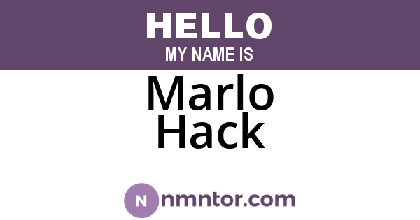 Marlo Hack