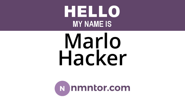 Marlo Hacker
