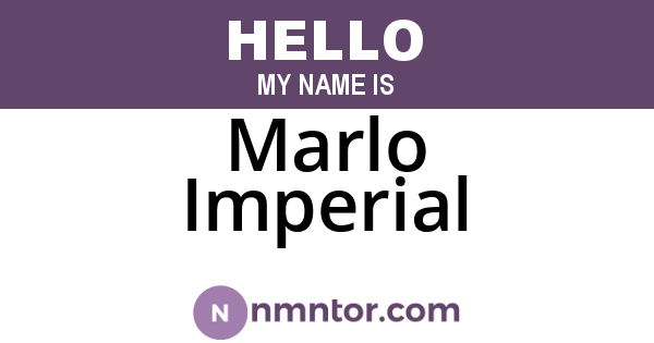 Marlo Imperial