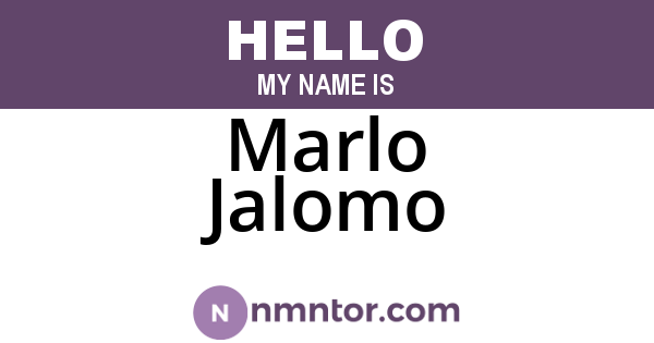 Marlo Jalomo