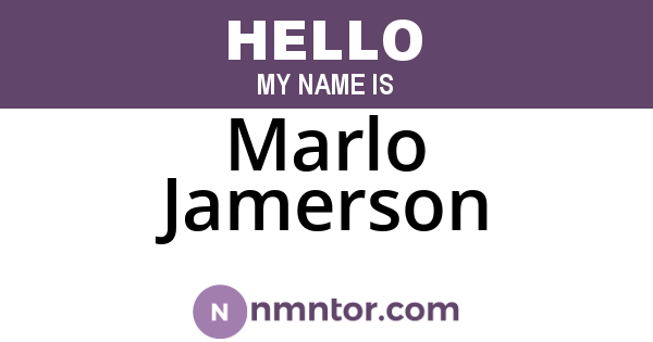 Marlo Jamerson