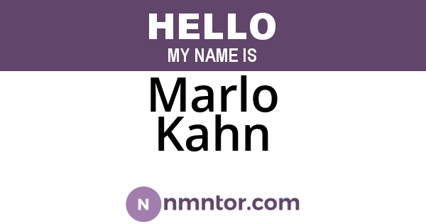Marlo Kahn