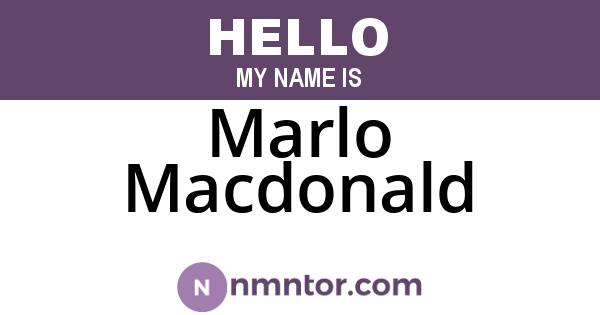 Marlo Macdonald