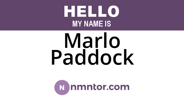 Marlo Paddock
