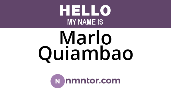 Marlo Quiambao