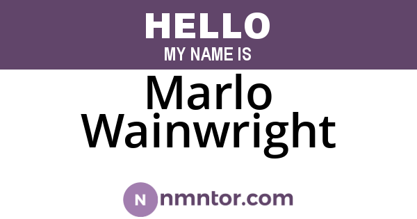 Marlo Wainwright