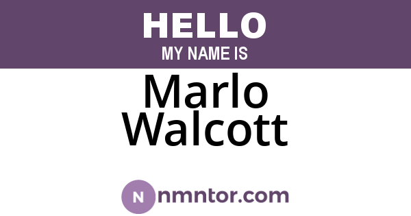 Marlo Walcott