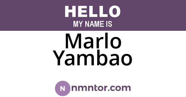 Marlo Yambao