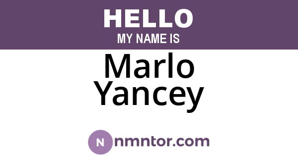 Marlo Yancey