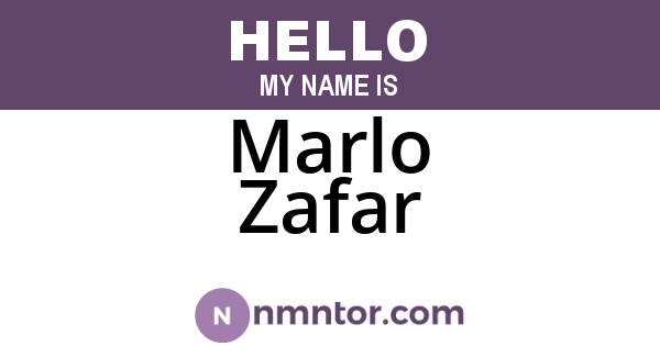 Marlo Zafar