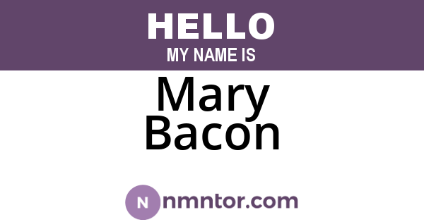 Mary Bacon