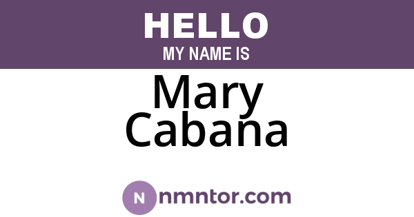 Mary Cabana