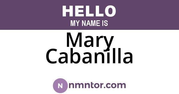 Mary Cabanilla