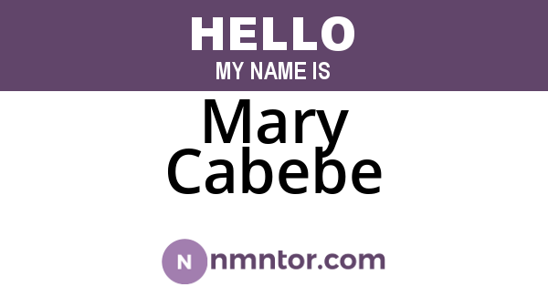 Mary Cabebe