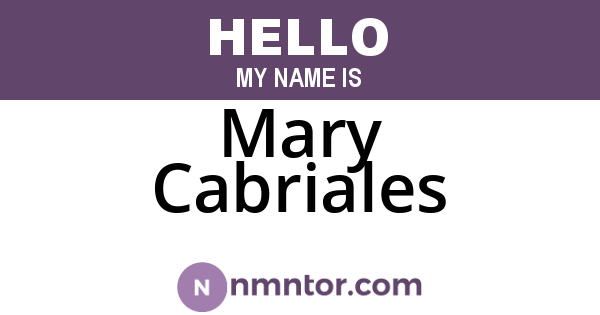 Mary Cabriales