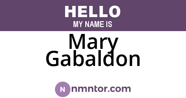 Mary Gabaldon
