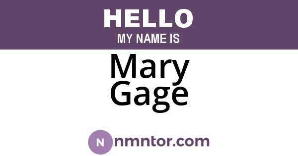 Mary Gage