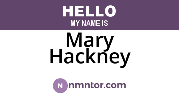 Mary Hackney