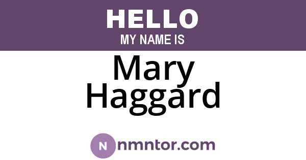 Mary Haggard