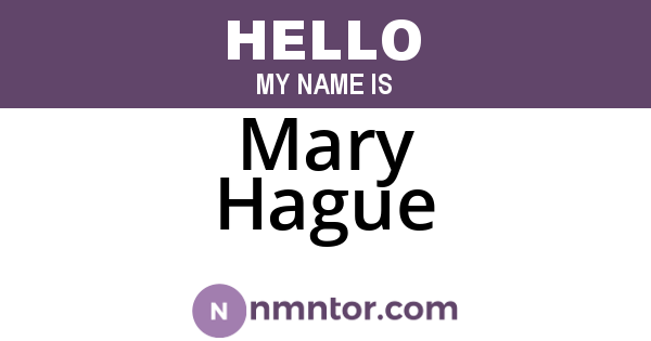 Mary Hague