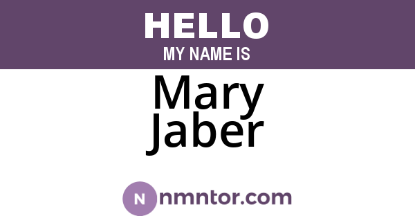 Mary Jaber