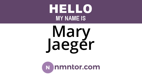 Mary Jaeger