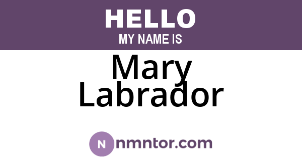 Mary Labrador