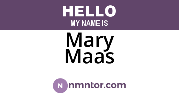 Mary Maas