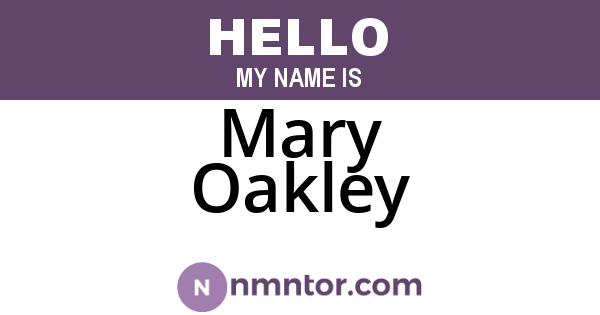 Mary Oakley