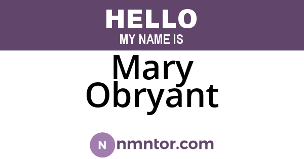 Mary Obryant