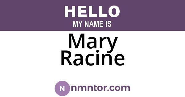 Mary Racine