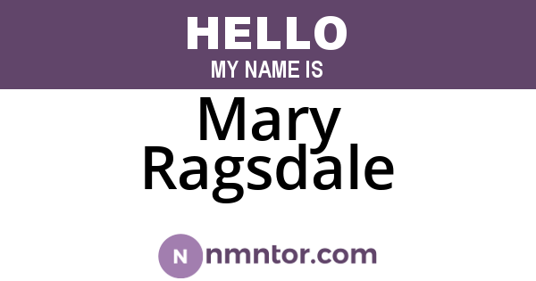 Mary Ragsdale