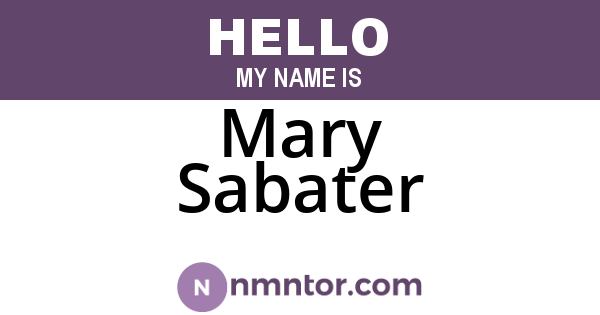 Mary Sabater