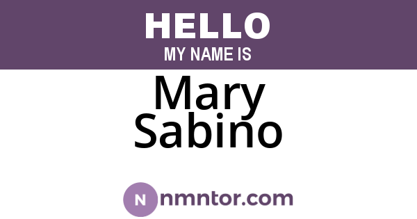 Mary Sabino