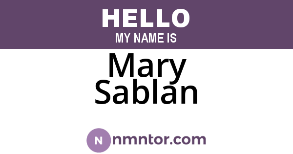 Mary Sablan