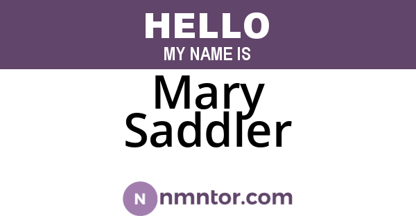 Mary Saddler
