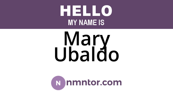Mary Ubaldo