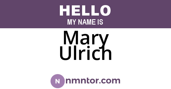 Mary Ulrich