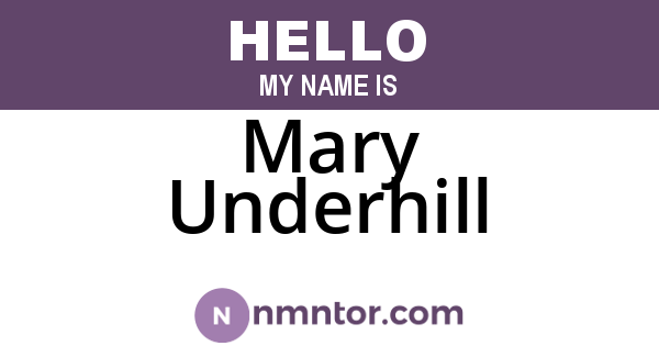 Mary Underhill