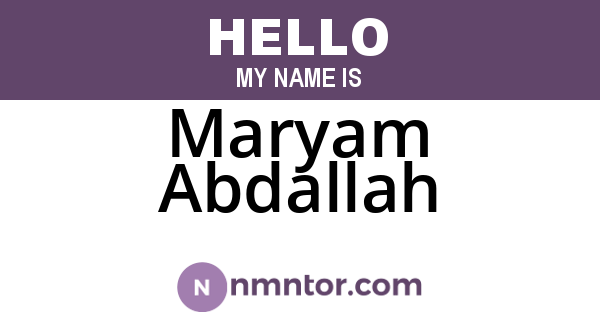 Maryam Abdallah
