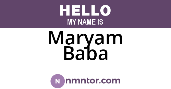Maryam Baba