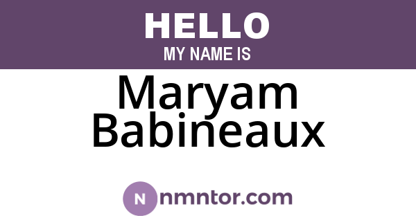 Maryam Babineaux