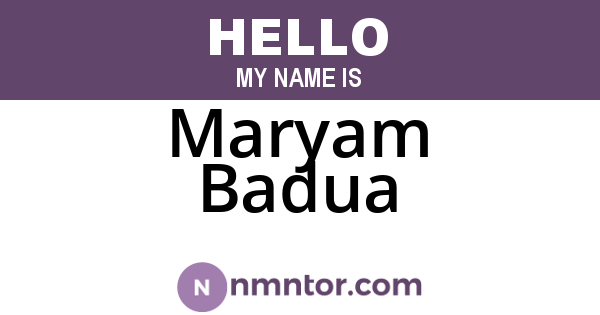 Maryam Badua