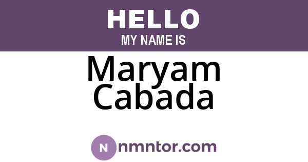 Maryam Cabada