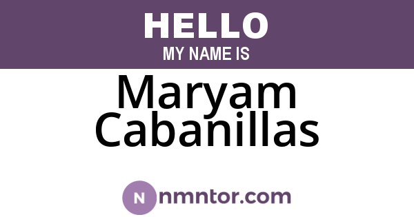Maryam Cabanillas