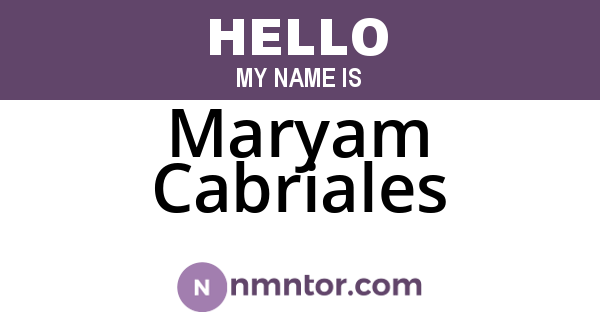 Maryam Cabriales
