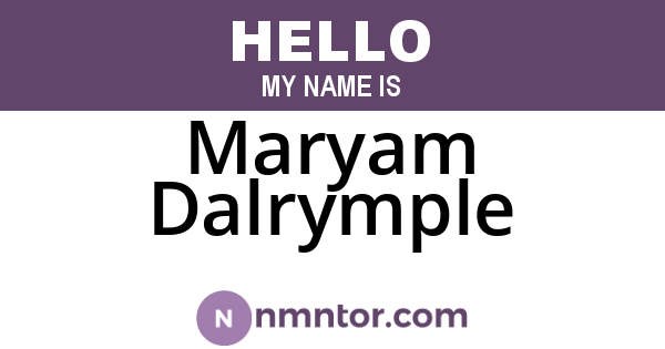 Maryam Dalrymple