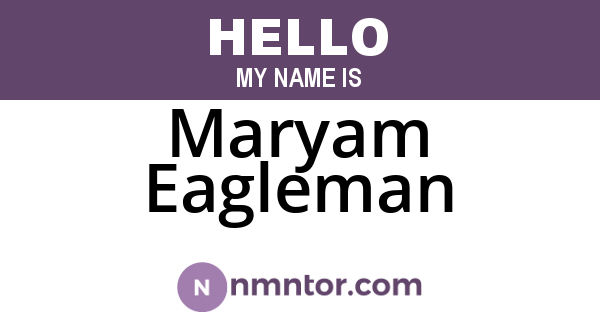Maryam Eagleman