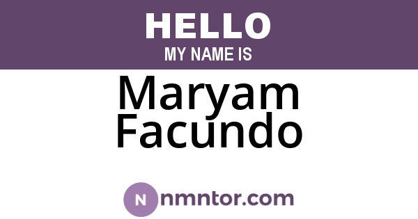 Maryam Facundo
