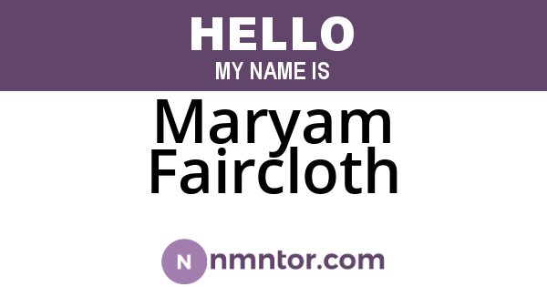 Maryam Faircloth